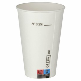 VEPATIM 100 Cold Drink Cups Paper Cups White with CE Marking 250 ml