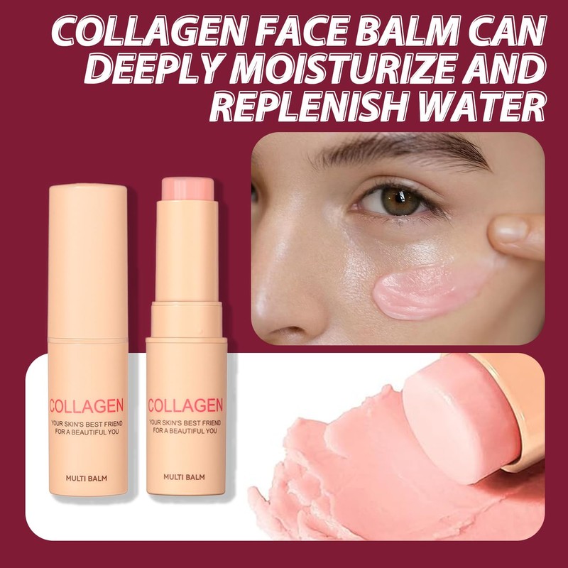 Collagen Multi Balm Stick – Anti-Wrinkle Face Moisturizer, Hydrating Eye