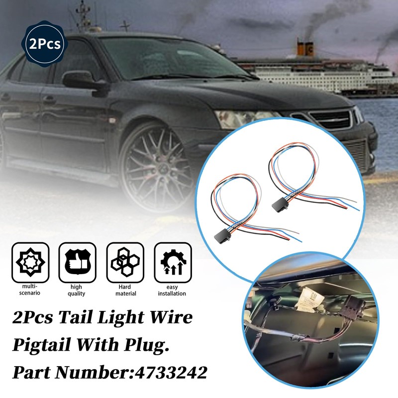 XYgdhqpt 2Pcs 4733242 Tail Light Harness Pigtail,Plug and Play