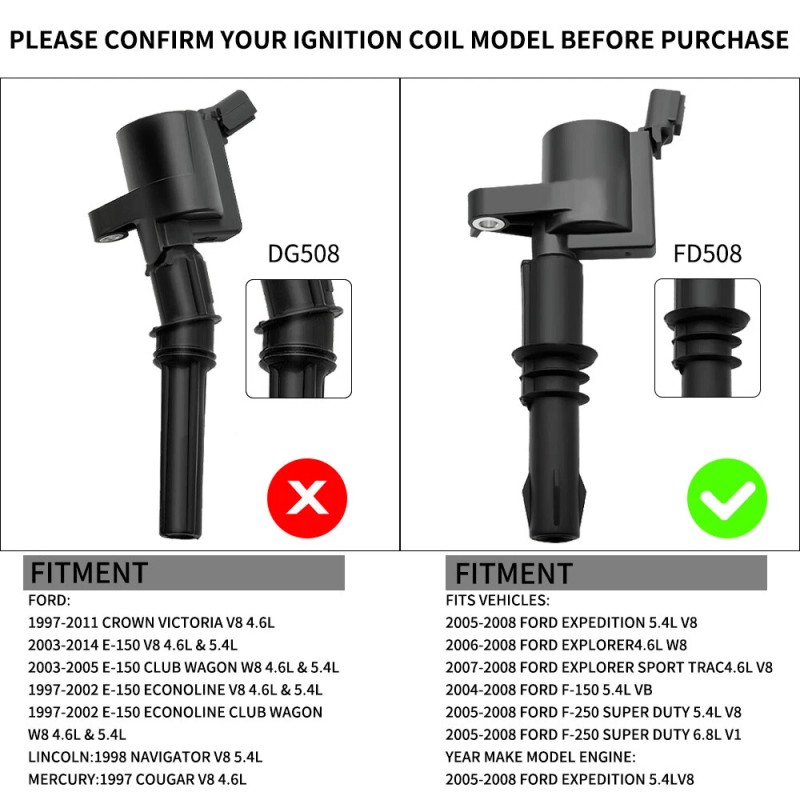 CNPAPC 8Pack Ignition Coils and PLATINUM Spark Plugs For Ford