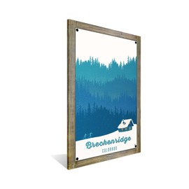 Breckenridge Colorado Cross Country Ski Cabin Metal Print on Reclaimed Barn Wood from Illustration by Illustrator Sassan Filsoof 11.5" x 17.5"