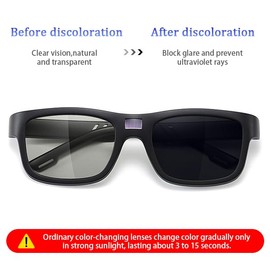 [0.1s Smart Color Change] Polarized sunglasses for men women，2024 New SquareFrame Fashion Glasses Trends 2024 forWomen, Travel Accessories for SummerVacation Wear, Fall Outfits, Fall Freshness, Black