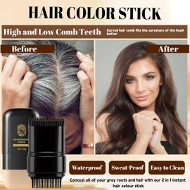 2-in-1 Hair Dye Comb for Men Women Temporary Hair Colour Pencil for Grey Hair Covering, Waterproof Pen for Hairline Concealing with Integrated Comb (B)