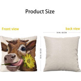 ZFENGYYUAN Highland Cow Cushion Cover Home Throw Pillow Case 45cm X 45cm Boho Home Decor Pillow Cover Gifts Sofa