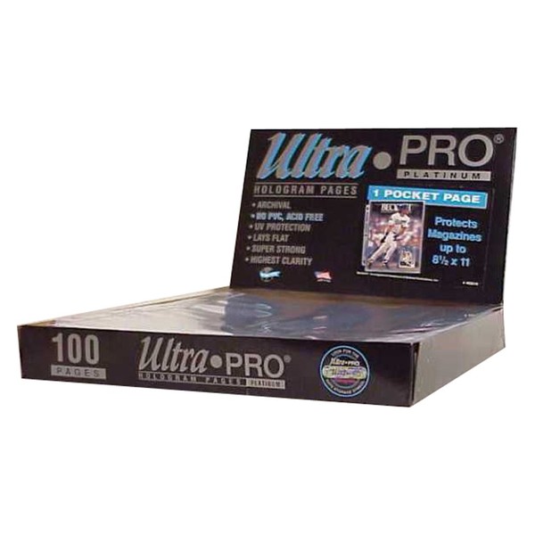 Ultra Pro 1-Pocket Platinum Page with 8-1/2" X 11" Pocket 100 ct.