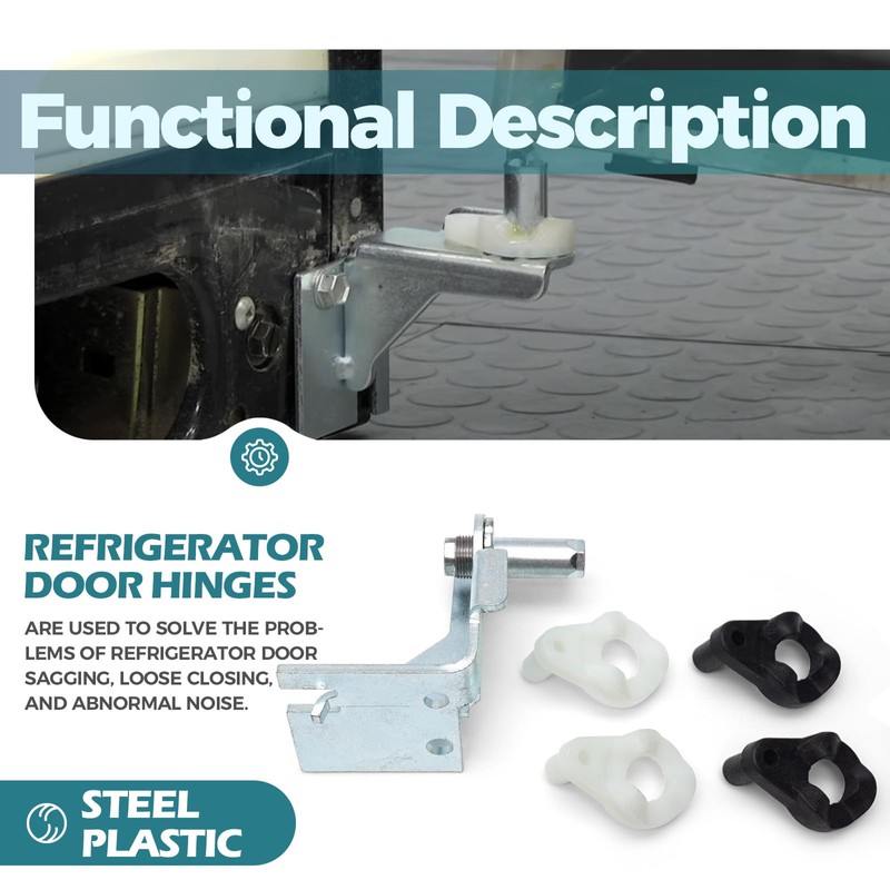 Refrigerator Door Hinges Kit Adjustable, 5303918455, for Frigidaire/Electrolux Refrigerators