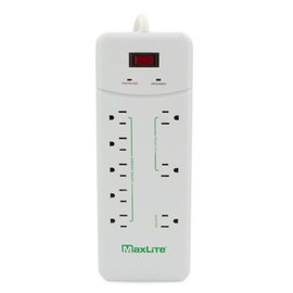 MaxLite Advanced Power Strip with 8 RECEPTACLES and 1350 Joules of Surge Protection,White,APS-8/1350J