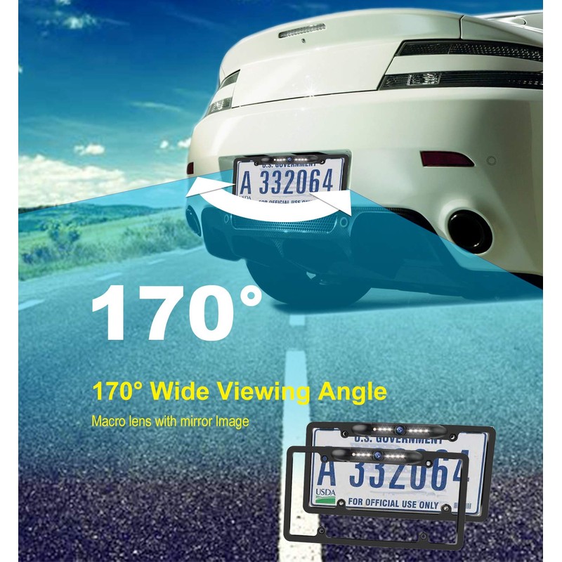 JPP License Plate Backup HD Camera, Rear View Camera 170°