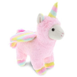 DolliBu Plush Pink Flying Llamacorn Stuffed Animal - Soft Plush Huggable Plush, Adorable Plush Toy, Cute Fantasy Animal Cuddle Gifts for Kids & Adults - 9.5" Inches