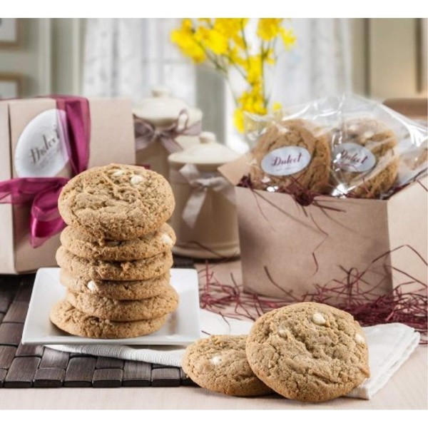 Dulcet Gift Baskets 12 Fresh Baked White Chocolate Cranberry Cookies incredibly soft, chewy, thick, and full of white chocolate chips and dried cranberries -Gourmet Kraft Box Certified Kosher