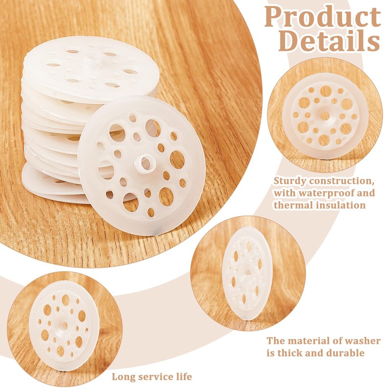 GORGECRAFT Pack of 100 Plastic Washers Load Distributing Polypropylene Washers