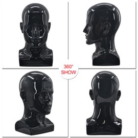 Male Mannequin Head Professional Manikin Head for Display Wigs Hats Headphone Mask Sunglasses Jewelry and Scravat Display Stand