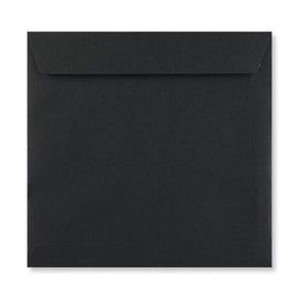 25 Matt Black Large Square Envelopes - 220mm x 220mm - Straight Wallet Flap Peel/Seal Black Coloured Envelopes - 120gsm Clariana Paper - to Fit Large Square Inserts