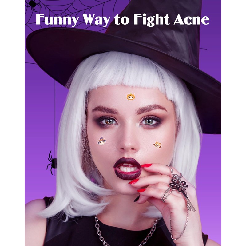 Halloween Cute Cat Acne Pimple Patches for Face, Hydrocolloid