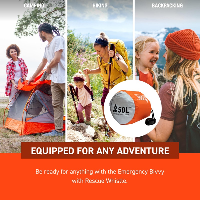 SOL Emergency Bivvy XL with Rescue Whistle