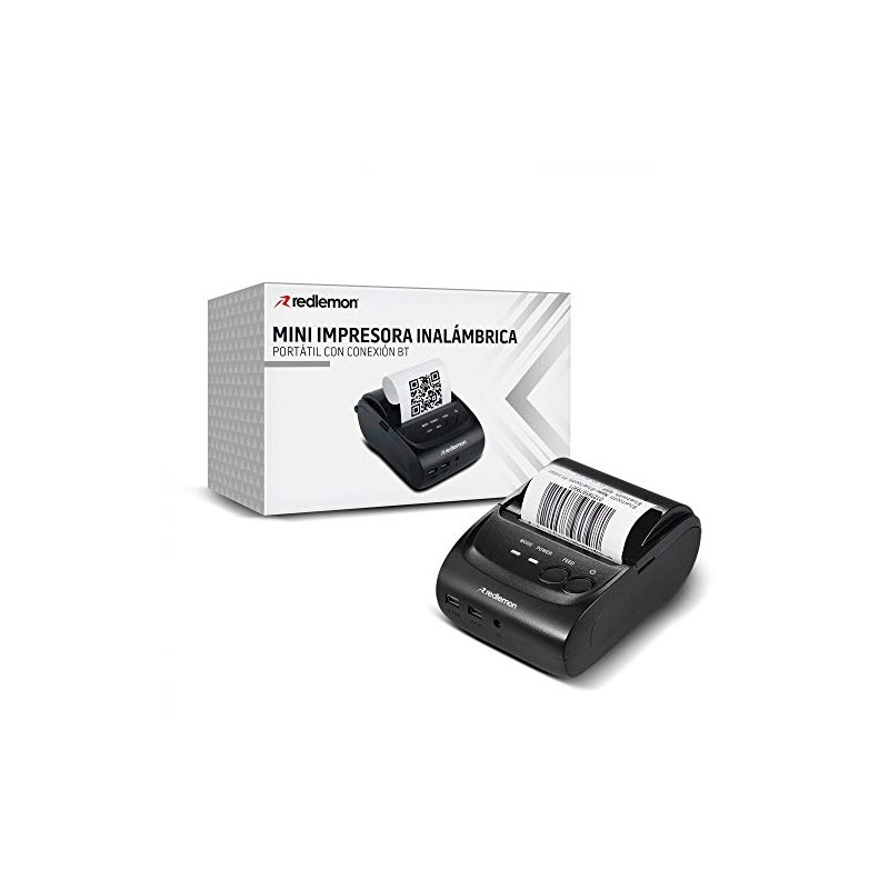 Redlemon Impresora Trmica Porttil Mini con Conexin Bluetooth Inalmbrica, para