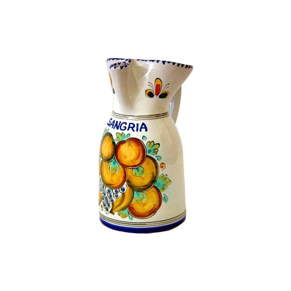 Ceramic Sangria Pitcher from Spain. Fruit Pattern