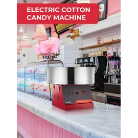 FOHERE Cotton Candy Machine Commercial, 1000W Cotton Candy Machine For Kids,Cotton Candy Maker with Stainless Steel Bowl and Sugar Scoop,Candy Floss Maker,Home, Party, Birthday, Festival