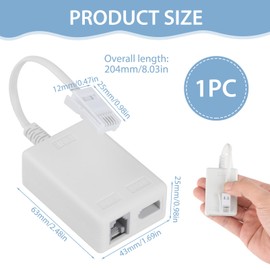 TIANXUAN BT Plug to ADSL RJ11 Splitter Microfilter for Broadband Internet Phone Adapter Phone to Ethernet Connector Telephone White Socket Splitter Cable for BT Sky Landline Modem Router WiFi Fax