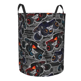 Gbuzozie Monster Truck - Cesta de almacenamiento redonda para ropa sucia, juguetes, organizador de ropa para el hogar, baño, dormitorio, guardería, 38 l