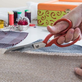 3 Claveles 8" Sastresa Scissors, Nickel, Carbon Steel, Red, 20cm (8")