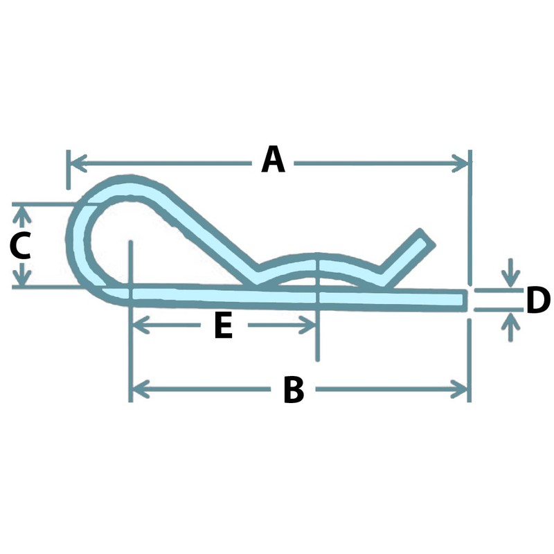 2MM Stainless Steel R Clips x5 (Beta Retaining Pins)