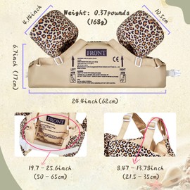 ProDENT Toddler Swim Vest for Kids, Toddler Floaties Vest with Secure Buckle for 2,3,4,5,6 Year Boys & Girls 22-60lbs, Learn-to-Swim Vest for Children(Yellow Leopard)