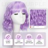 iAelev Light Purple Bob Wig With Bangs 12 Inch Synthetic