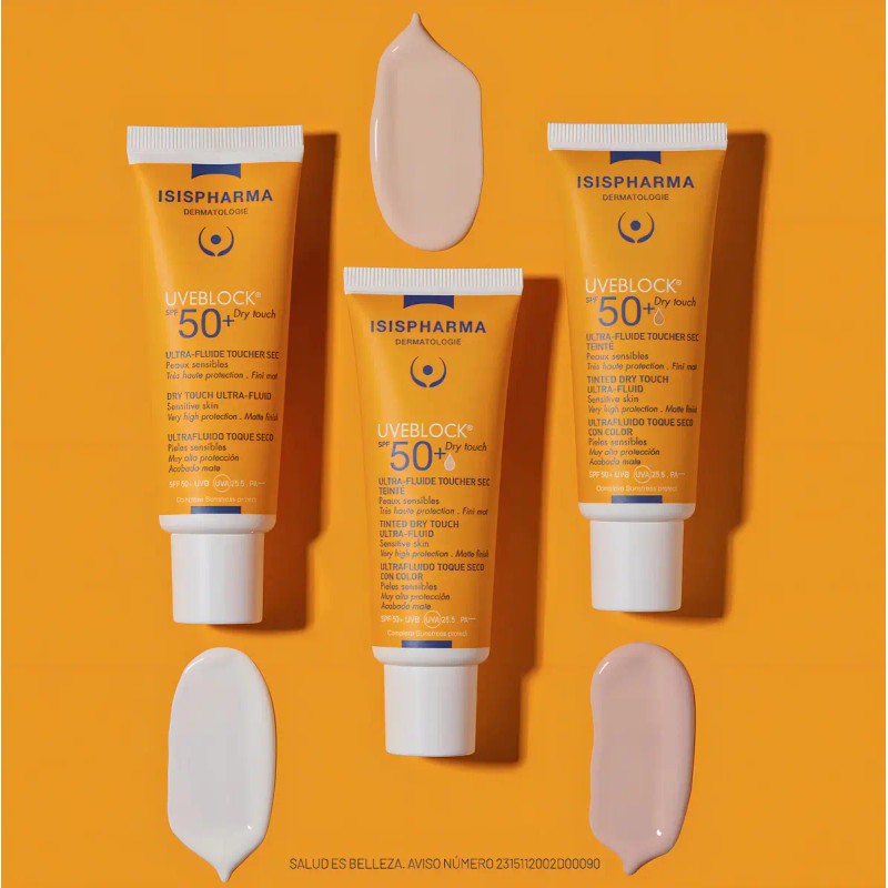 Isispharma Uveblock Fps 50+ 40ml Toque Seco Tono Claro Fluido