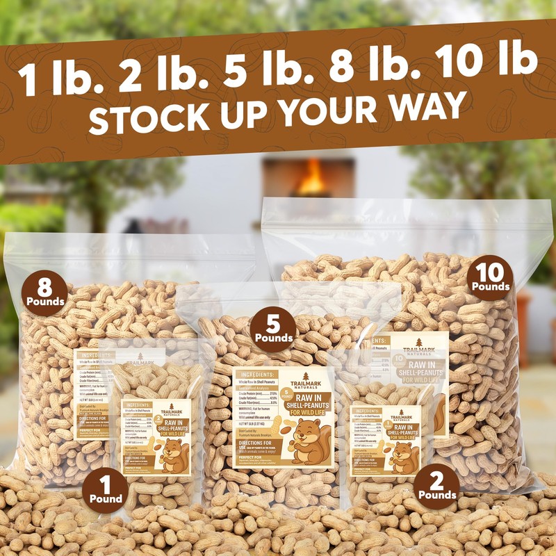 Trailmark Naturals - 1 LB - Raw Peanuts For Squirrels,