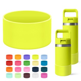 Mokoart Silicone Boot Compatible with YETI Kids Water Bottle 12 oz and Rambler 18 oz Bottle, Anti-Slip Sleeve Bottom Protector Accessories for YETI Rambler 12/18oz (Firefly Yellow)