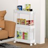SPACELEAD Slim Storage Cart 3 Tier,Bathroom Organizer Rolling Utility, Mobile