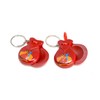 2 x Red Mini Castanets Musical Instrument Keychain Flamingo Dance