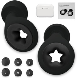 Tapones de oídos para dormir,Reducción de ruido súper cómoda,tapones para los oídos lavables festivales, eventos en directo, músicos, DJ y vida nocturna - Reducción del ruido de 24-40 dB (negro, mediano)