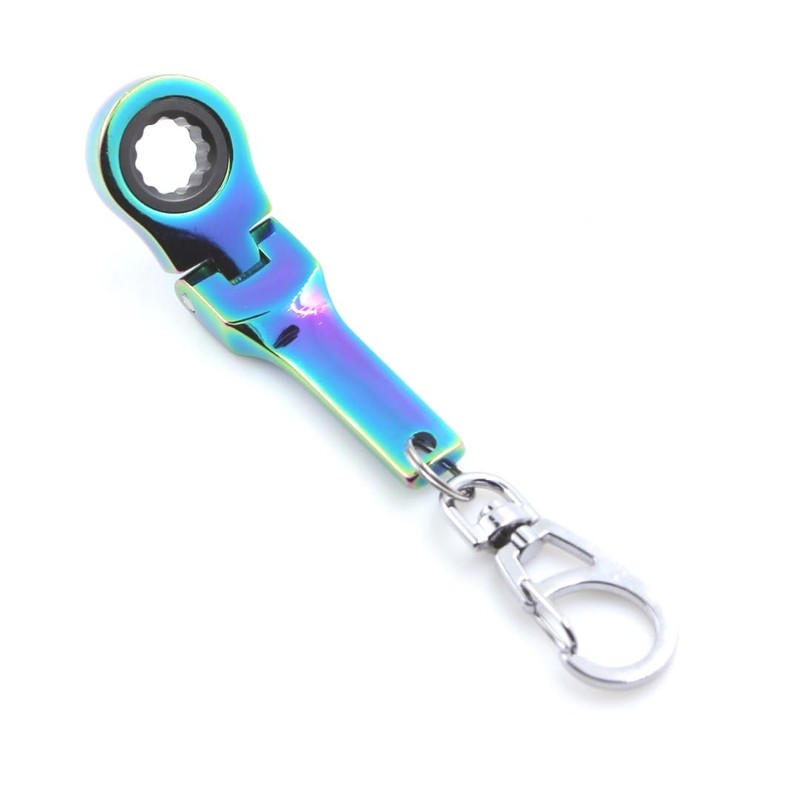 GT//Rotors 10mm Ratchet Wrench Keychain Flex Head 72-Tooth Mechanic Gift