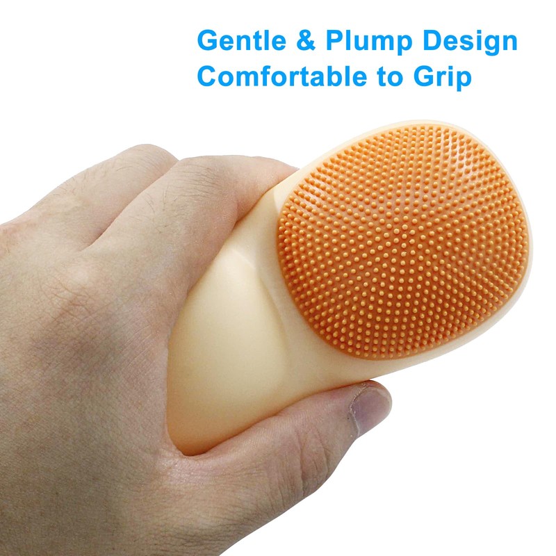 Hitefu 2 Pack Double Sided Laundry Stain Brush with Silicone