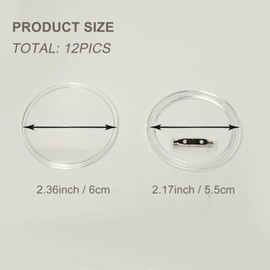 20 Pcs 2.36Inch Clear Acrylic Badge Button Blanks - DIY Pin Button Shells for Custom Photos Crafts Name Tags and Event Accessories