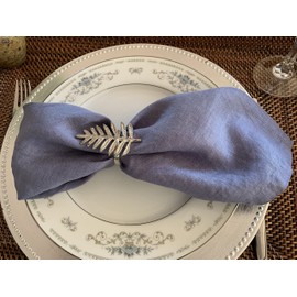 Linen Napkins –100% French Flax – Stonewashed Pure Linen Cloth Napkins - Size 45 cm x 45 cm – Set of 4 (Rustic Blue)