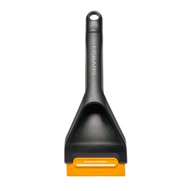 Fiskars Solid Car Ice Scraper with Hard and Soft Edge, 26 cm, with Replaceable Scraper, 1078497