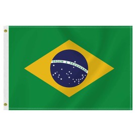 2×3 FT Brazil Flag,Medium 60×90 CM Brazilian Outdoor Banner,100D Decor,Doube Side Printing for Patio Garden with Brass Gromment
