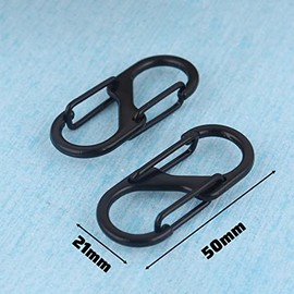 Mosqueton Llavero de Aluminio, 10 Piezas Clips de mosquetón de Doble, Multifuncional Mosquetones de Servicio Pesado Gancho para Acampar Al Aire Libre Senderismo, Columpio, Cuerdas, Botellas de Agua