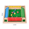 EACHHAHA Shut The Box Game 4 Player -Wooden Table Game,Dice