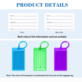 ZWOOGYM 5 Pack Luggage Tags for Suitcases, Airplane Travel Essentials for Flying, International Travel Must Haves Luggage Accessories (purple)