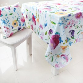 JameStyle26 Tablecloth Washable Oxford Pattern Tablecloth Washable Many Sizes and Patterns Kitchen Living Room Leaves Flowers Colourful Pattern 140 x 240 cm