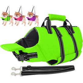 Fragralley Dog Life Jacket with Self-Locking Zipper, High-Buoyancy Ripstop Dog Swimming Vest, Floating Vest with Rescue Handle for Swimming and Boating, PFD Available for Small, Medium, and Large Dogs
