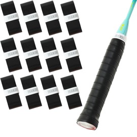 MANJHONG Grip Tape Badminton Racket Tennis Racket Non-Slip Overgrip Badminton Grip Tapes Squash PU Grip Black Pack of 12