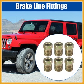 Partuto 12pcs 3/8 Inch-24 Threads Galvanized Steel Brake Line Nut Fittings for Car Replacement