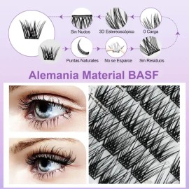 Racimos Extensiones De Pestañas Autoadhesivas Naturales Diy Color Ágata Negra Tipo De Curvatura D