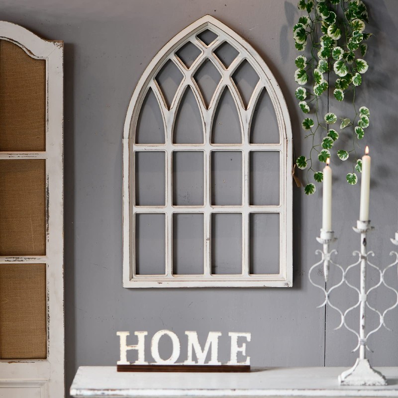 Sintosin Rustic Arched Window Frame 20 x 32 Inch, Hanging