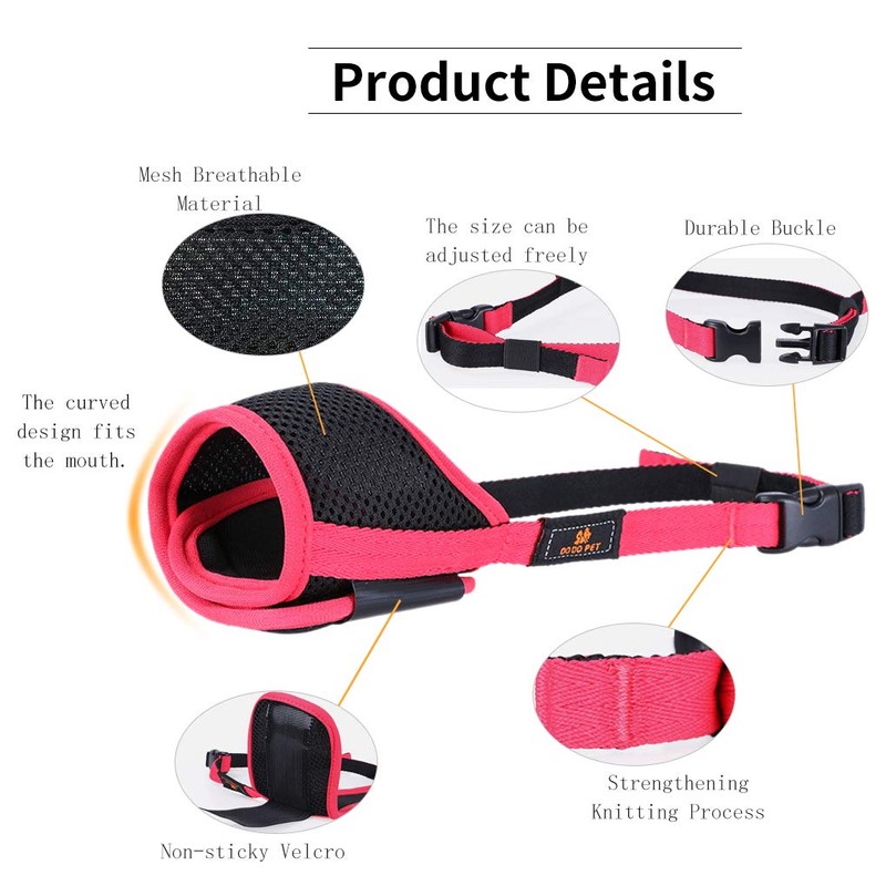 Andiker Mesh Dog Muzzle with Adjustable Loop and Soft Pad,